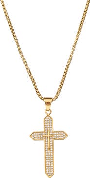 EYE CANDY LOS ANGELES Men's Jude Spike Cross Pendant Necklace