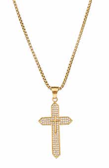 EYE CANDY LOS ANGELES Men's Jude Spike Cross Pendant Necklace