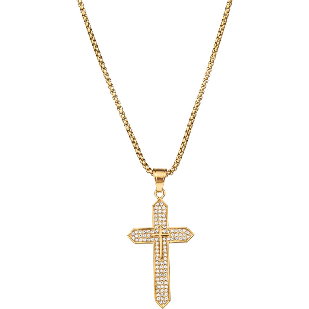 Eye Candy Los Angeles Jude Spike Cross Pendant Necklace In Gold