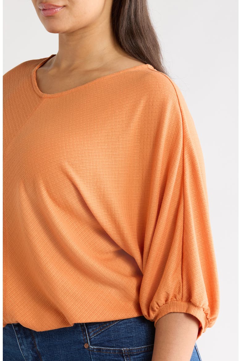 Elbow Sleeve Blouson Top, Alternate, color, ROASTED CARROT