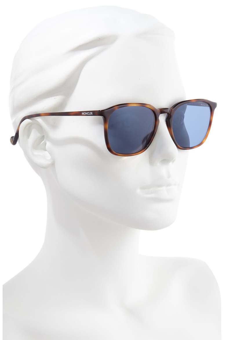 56mm Square Sunglasses, Alternate, color, DARK HAVANA/ BLUE FLASH