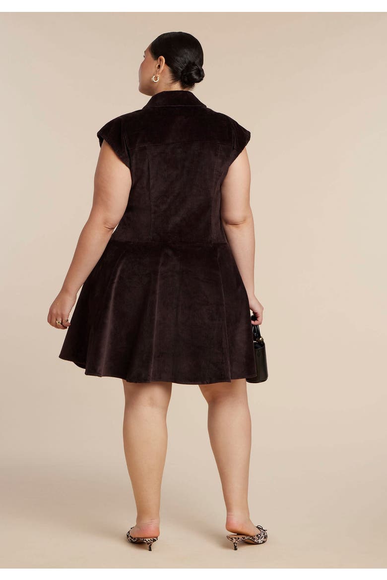 Corduroy Mini Dress, Alternate, color, CHOCOLATE PLUM
