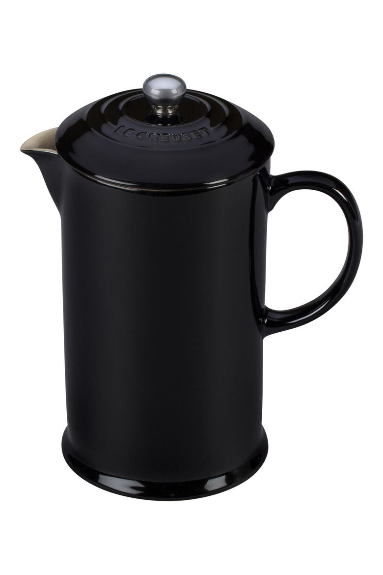 Stoneware French Press, Main, color, BLACK