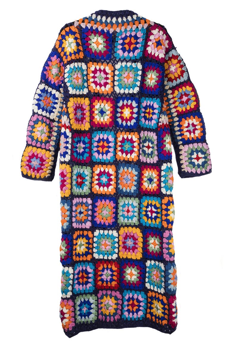 Crochet Wool Cardigan, Alternate, color, NAVY