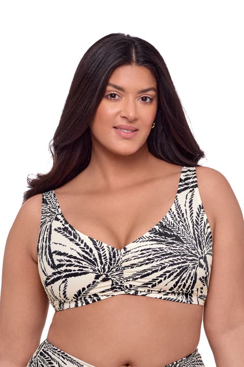 Supportive and Sculpting Banded Cinch Front Bikini Swimsuit Top