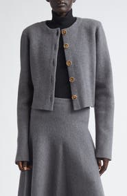 Brandon Maxwell The Ryder Virgin Wool Crop Jacket