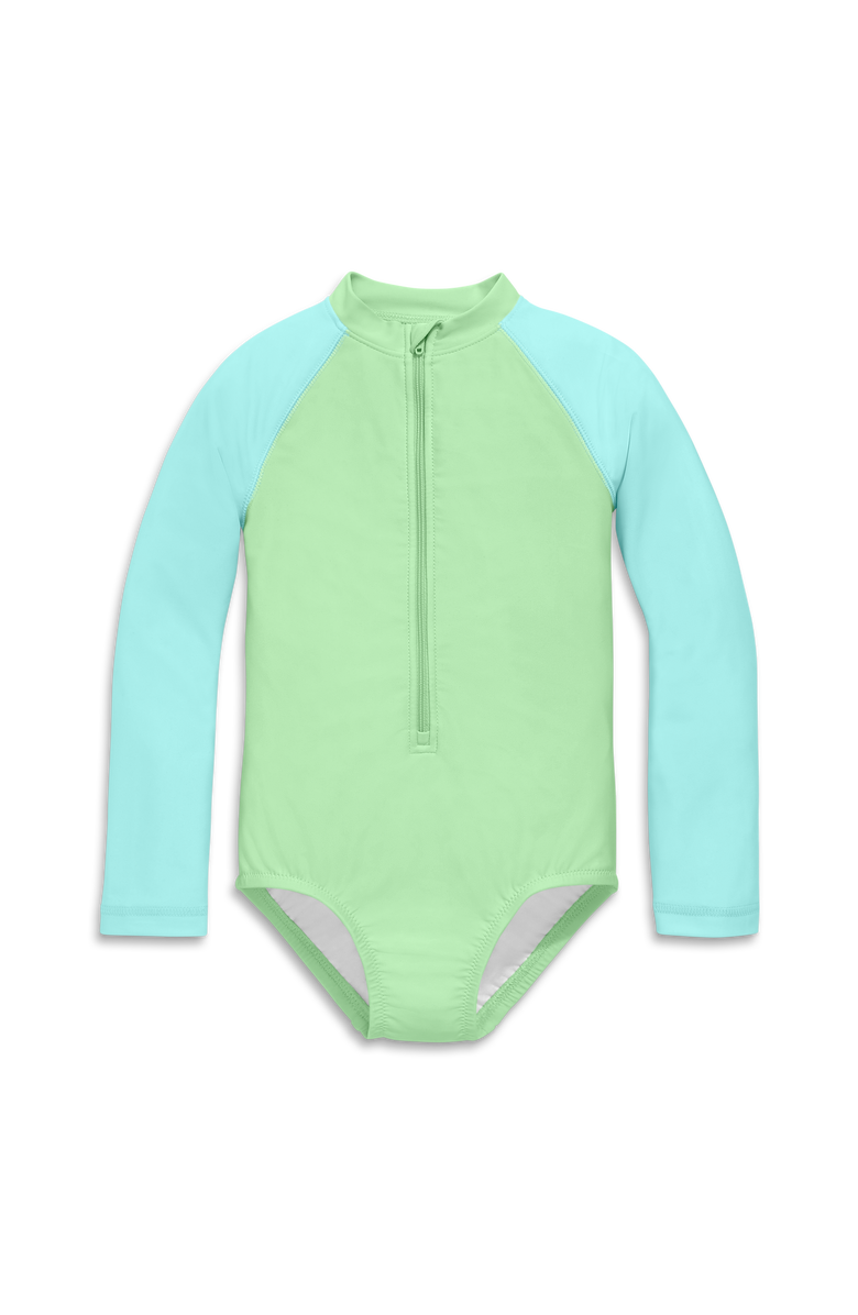 Primary Kids Long Sleeve One-Piece Baseball Rash Guard, Alternate, color,