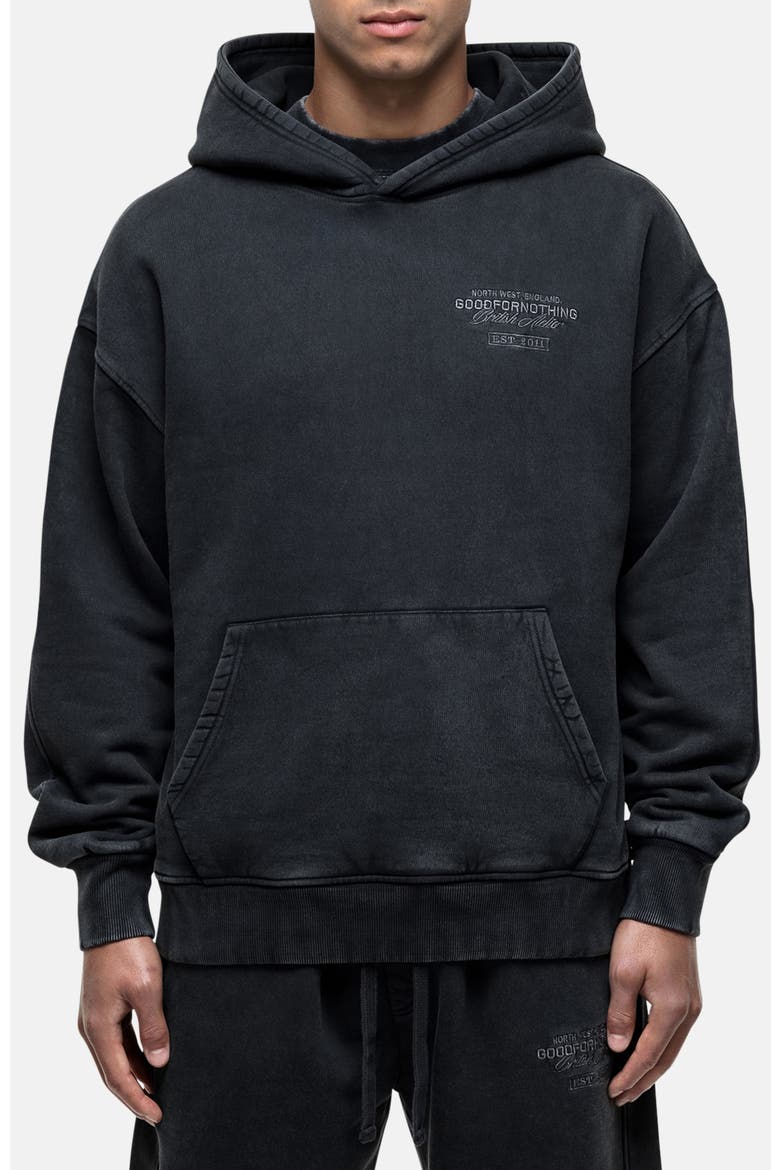 Vintage Washed Black Atelier Hoodie, Main, color, Black