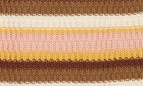 Dr2 By Daniel Rainn Pointelle Stripe Sweater Tank In Beige/pink