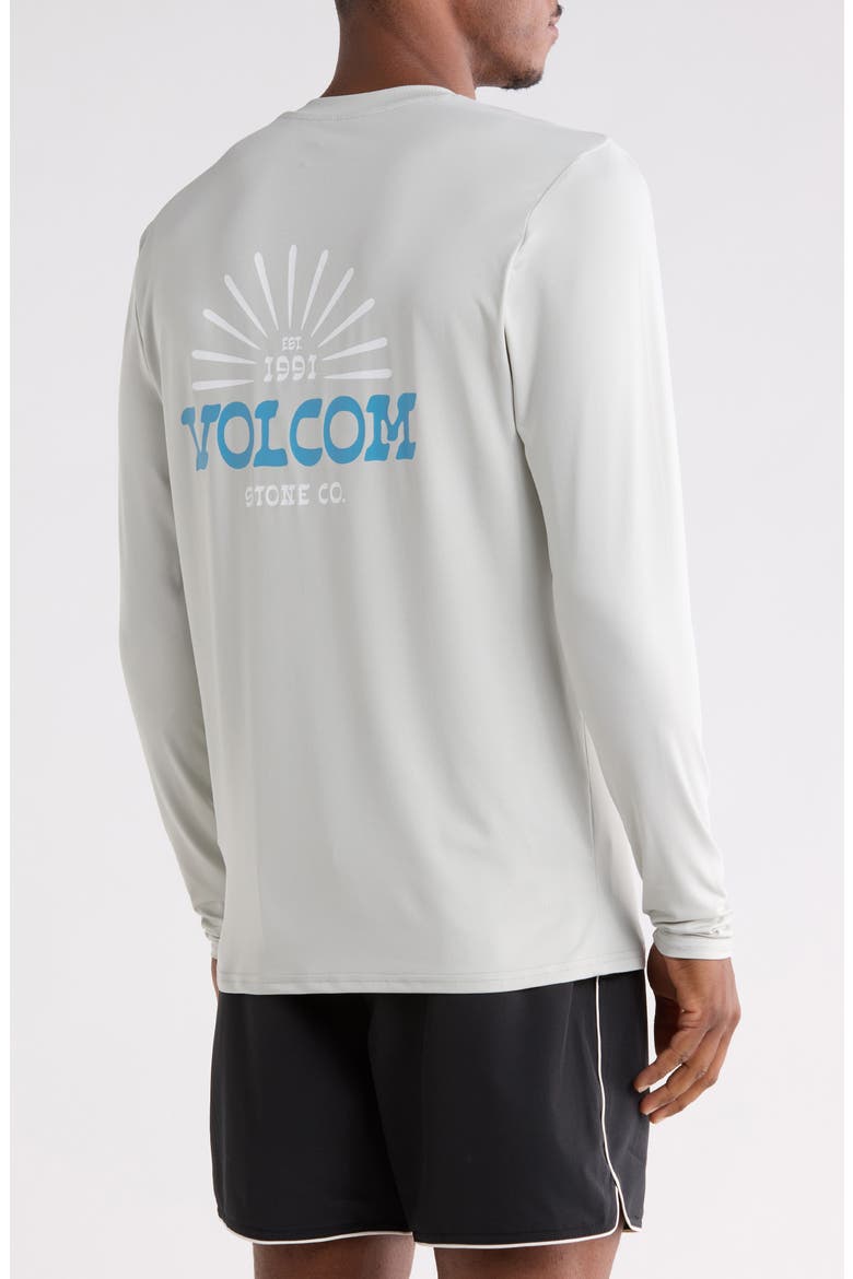 Crawdad Long Sleeve Rashguard, Alternate, color, STORM GREEN