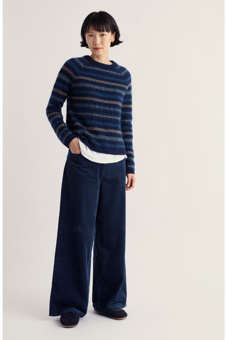 Godrevy Organic Cotton Corduroy Wide Leg Pants, Alternate, color, MARITIME