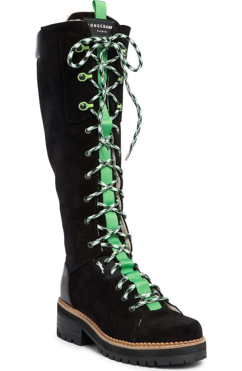 Longchamp Knee High Boot, Main, color, Black
