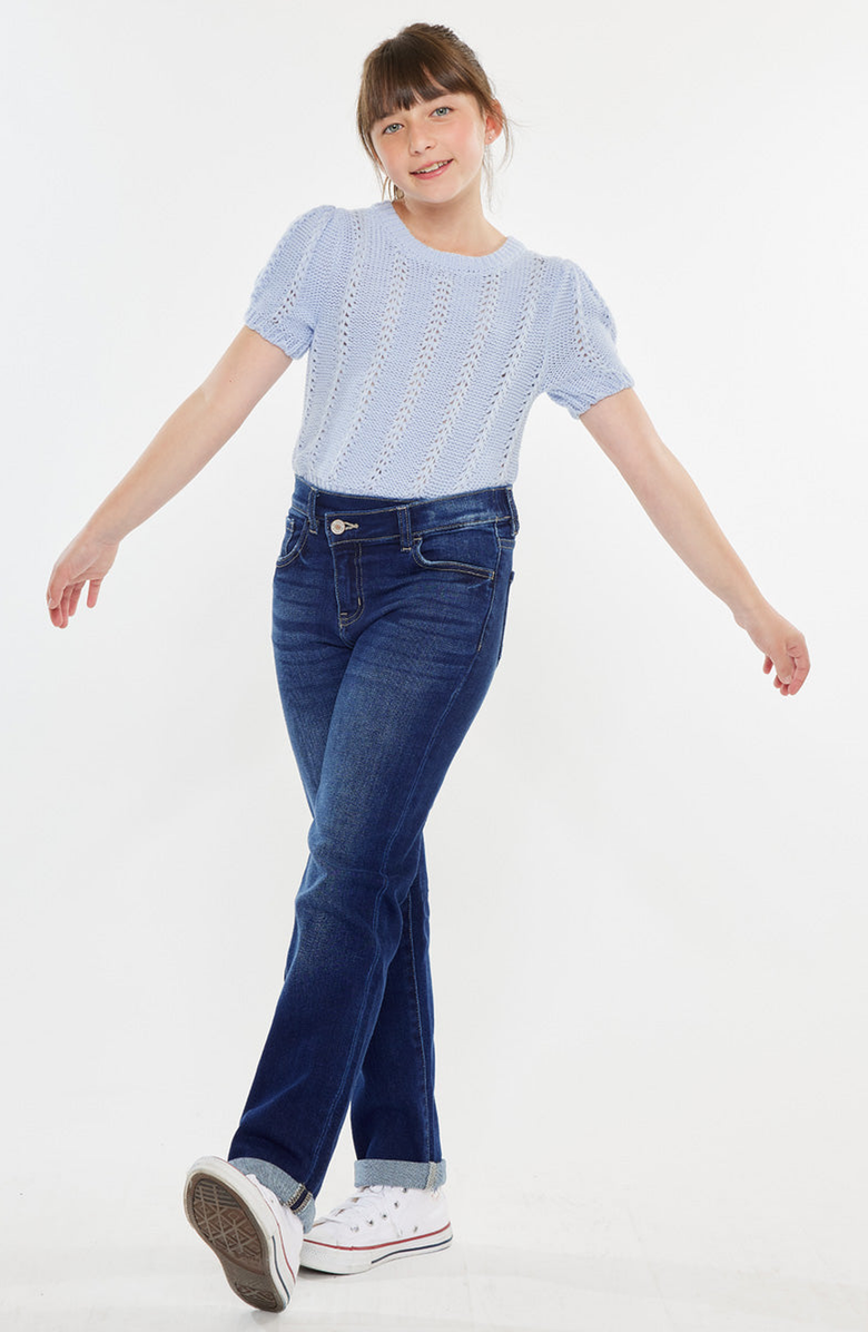 KanCan Milly Mid Rise Straight Jeans, Alternate, color, Dark Wash