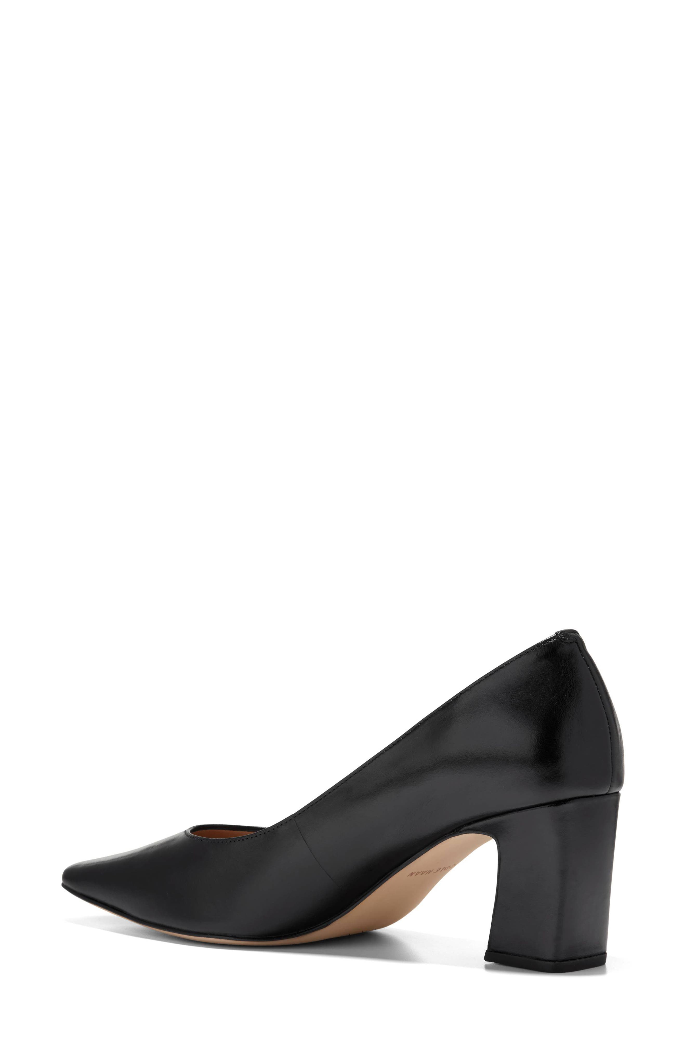 Blanche Block Heel Pump, Alternate, color, BLACK LEATHER