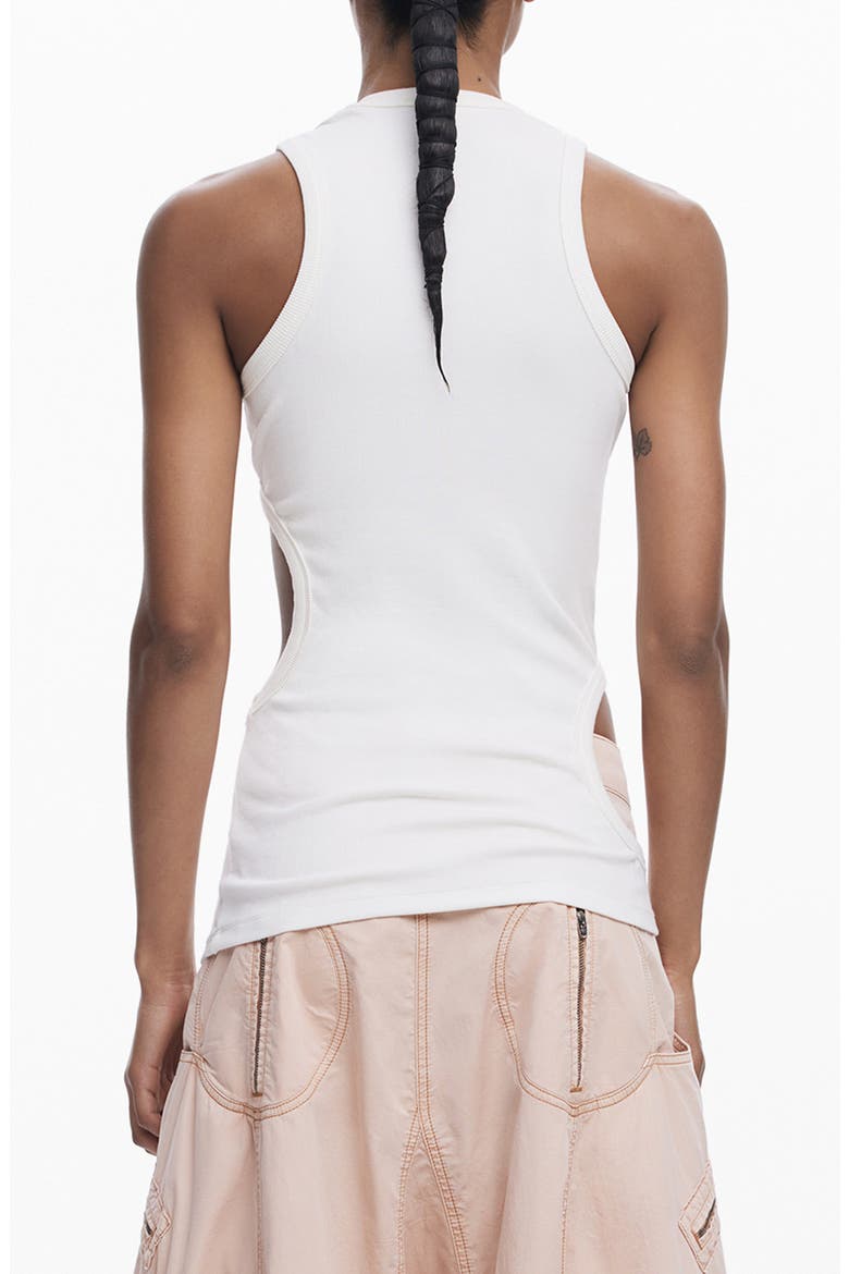 Sleeveless Cutout T-Shirt, Alternate, color, WHITE