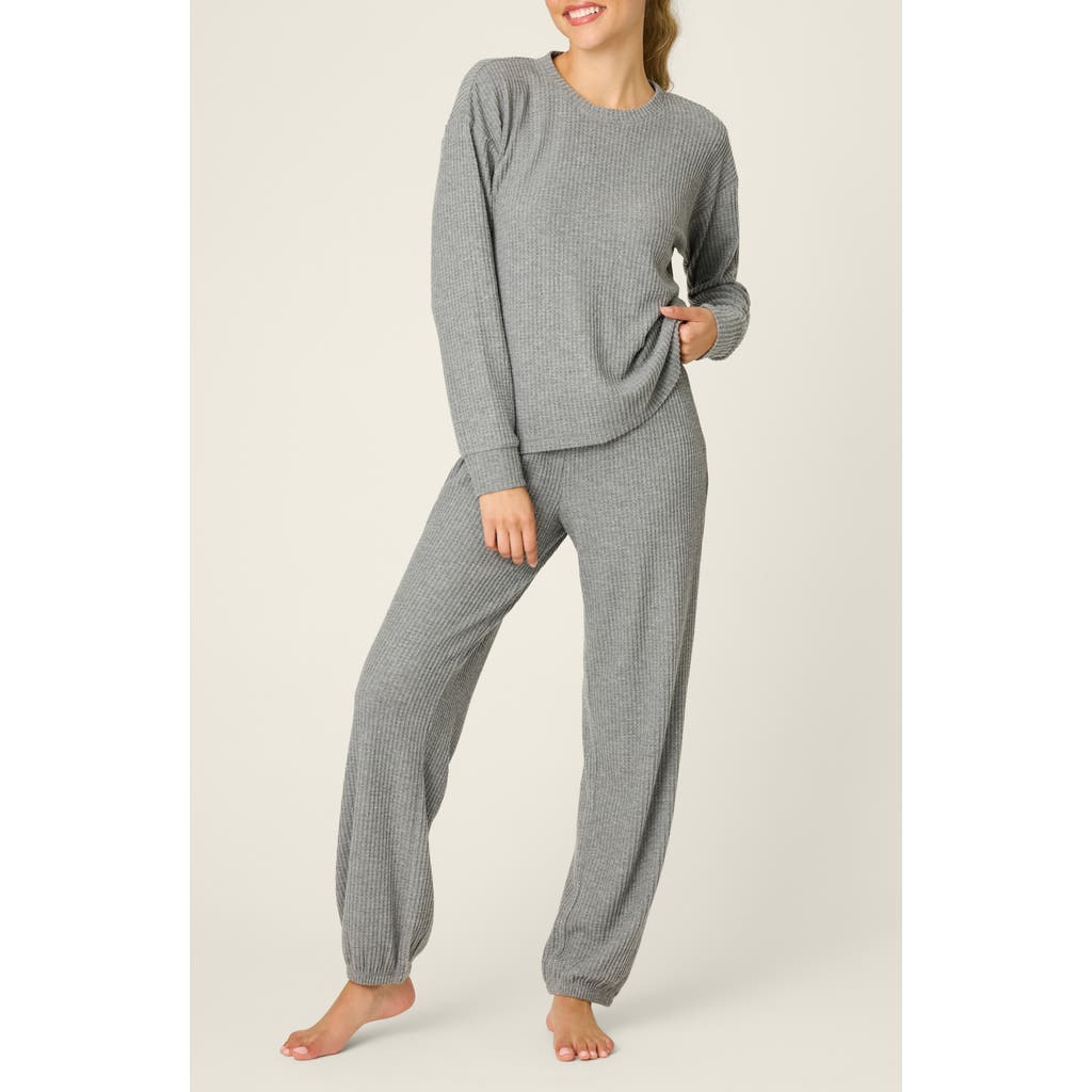 Pj Salvage Fireside Sparkle Waffle Knit Pajamas In Blue