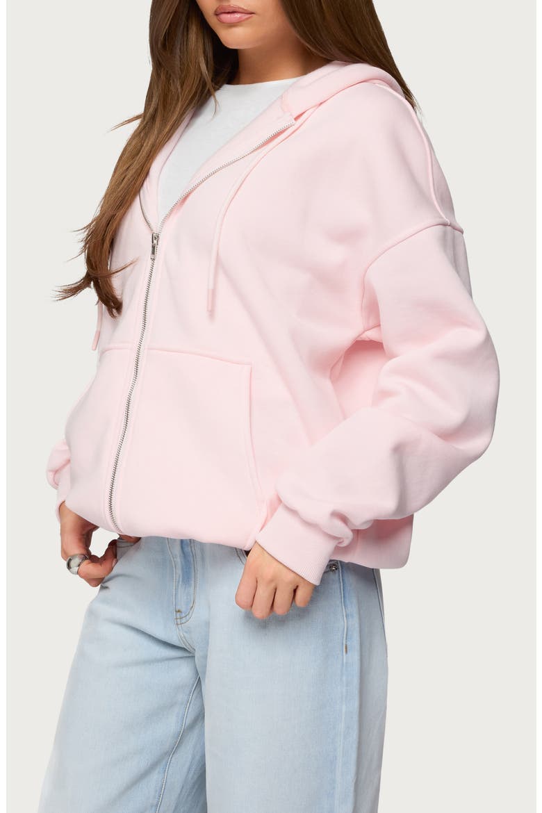Rocia Oversize Front Zip Hoodie, Alternate, color, LIGHT-PINK