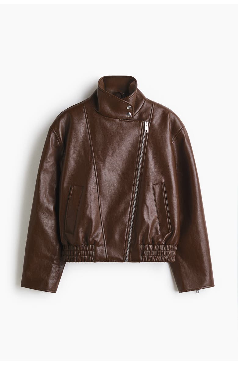 H&M Coated Jacket, Main, color, Dark Brown