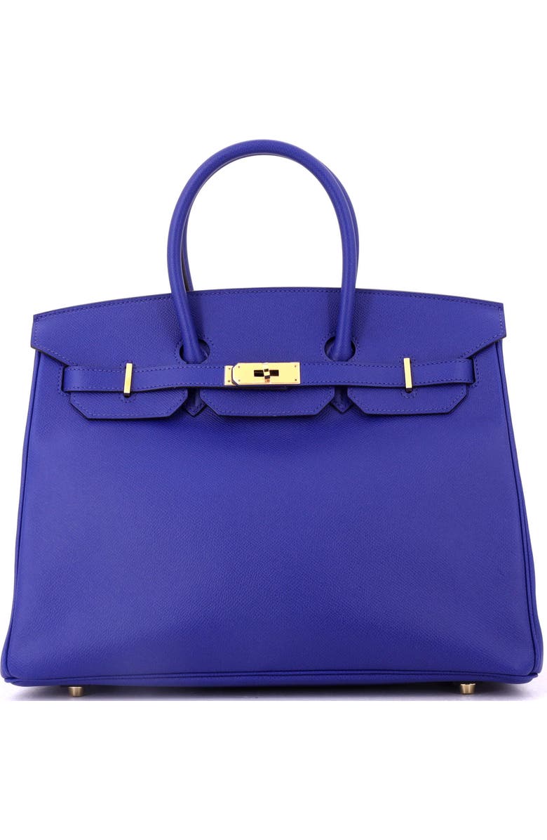 Pre-Owned Hermes Birkin Handbag Blue Epsom with Gold Hardware 35, Main, color, Bleu Electrique