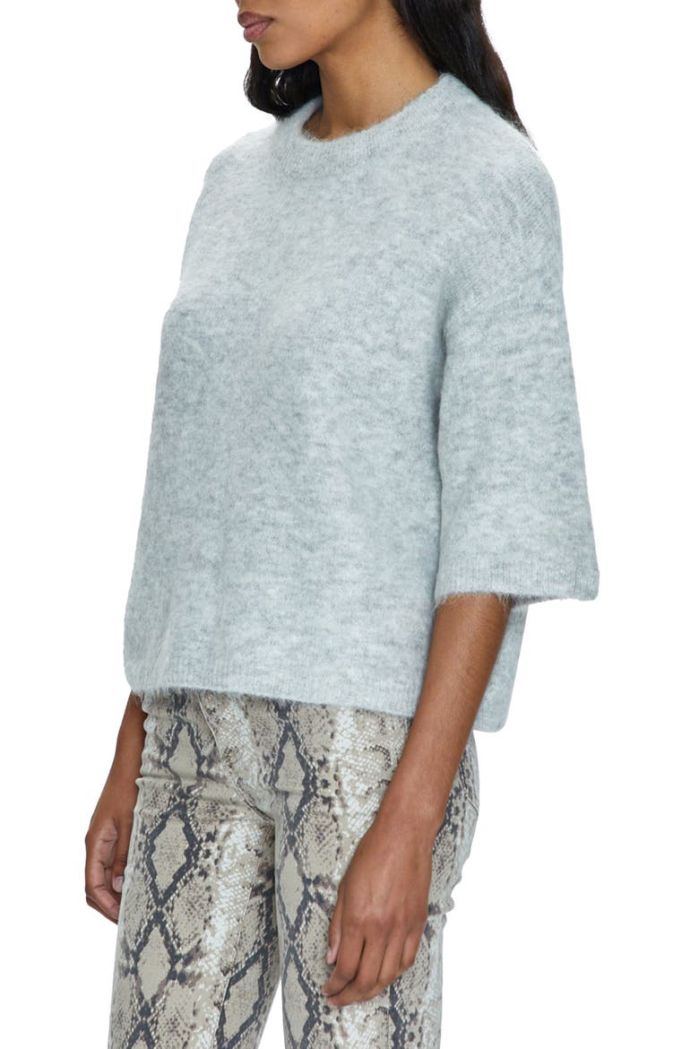 Three-Quarter Sleeve Alpaca Blend Sweater, Alternate, color, SOFT GREY