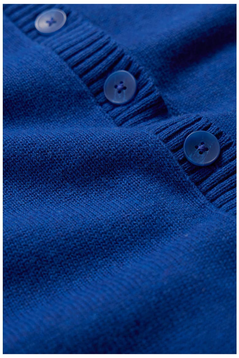 Gillan Creek Short Sleeve Organic Cotton Cardigan, Alternate, color, KNIT MELANGE BRIGHT MARINE