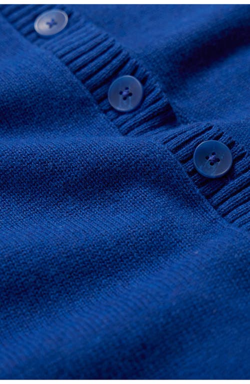 Seasalt Cornwall Gillan Creek Short Sleeve Organic Cotton Cardigan In Knit Melange Bright Marine
