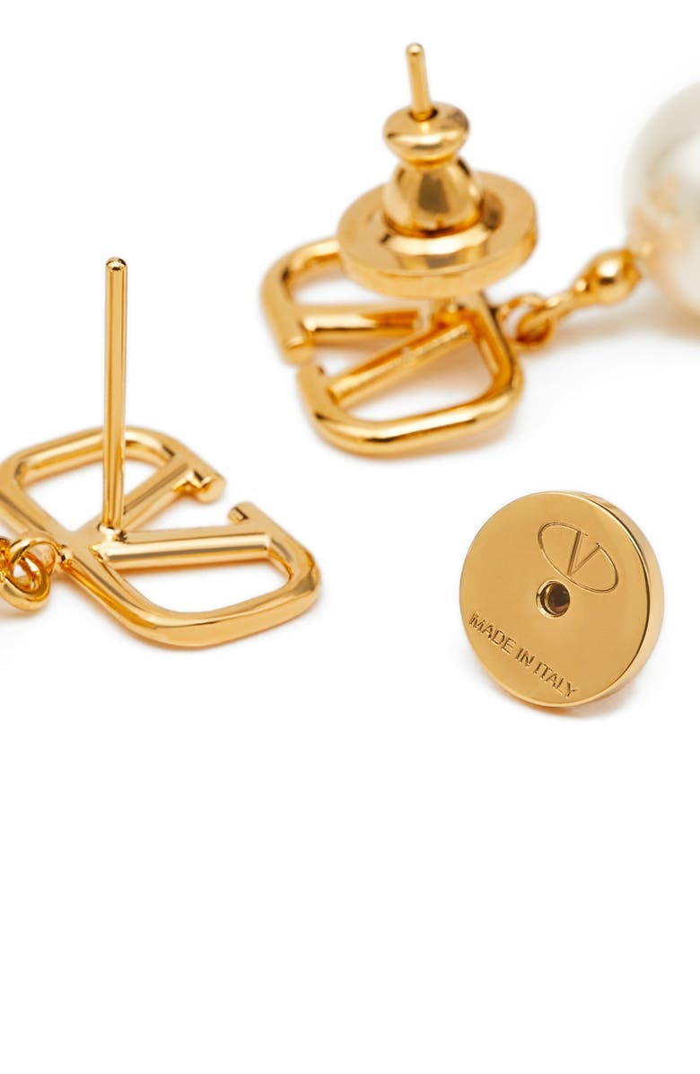 Valentino Garavani Valentino VLOGO Imitation Pearl Drop Earrings, Alternate, color,