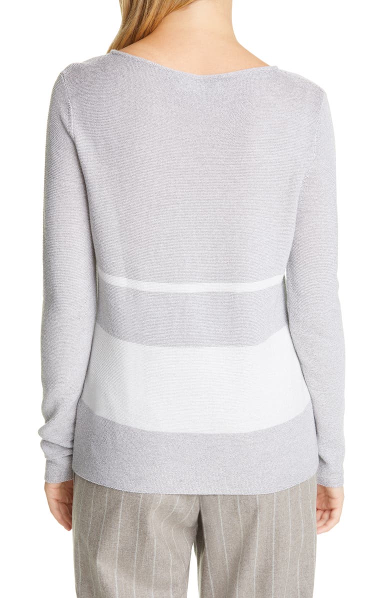 Fabiana Filippi Metallic Stripe Wool Blend Sweater, Alternate, color,