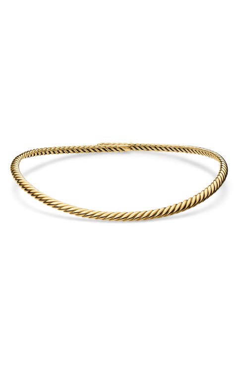 Sculpted Cable Flex Necklace in 18K Yellow Gold or Sterling Silver, 5mm