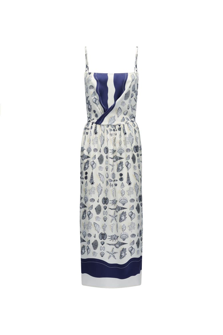 Samantha Print dress, Main, color, Navy / Ivory