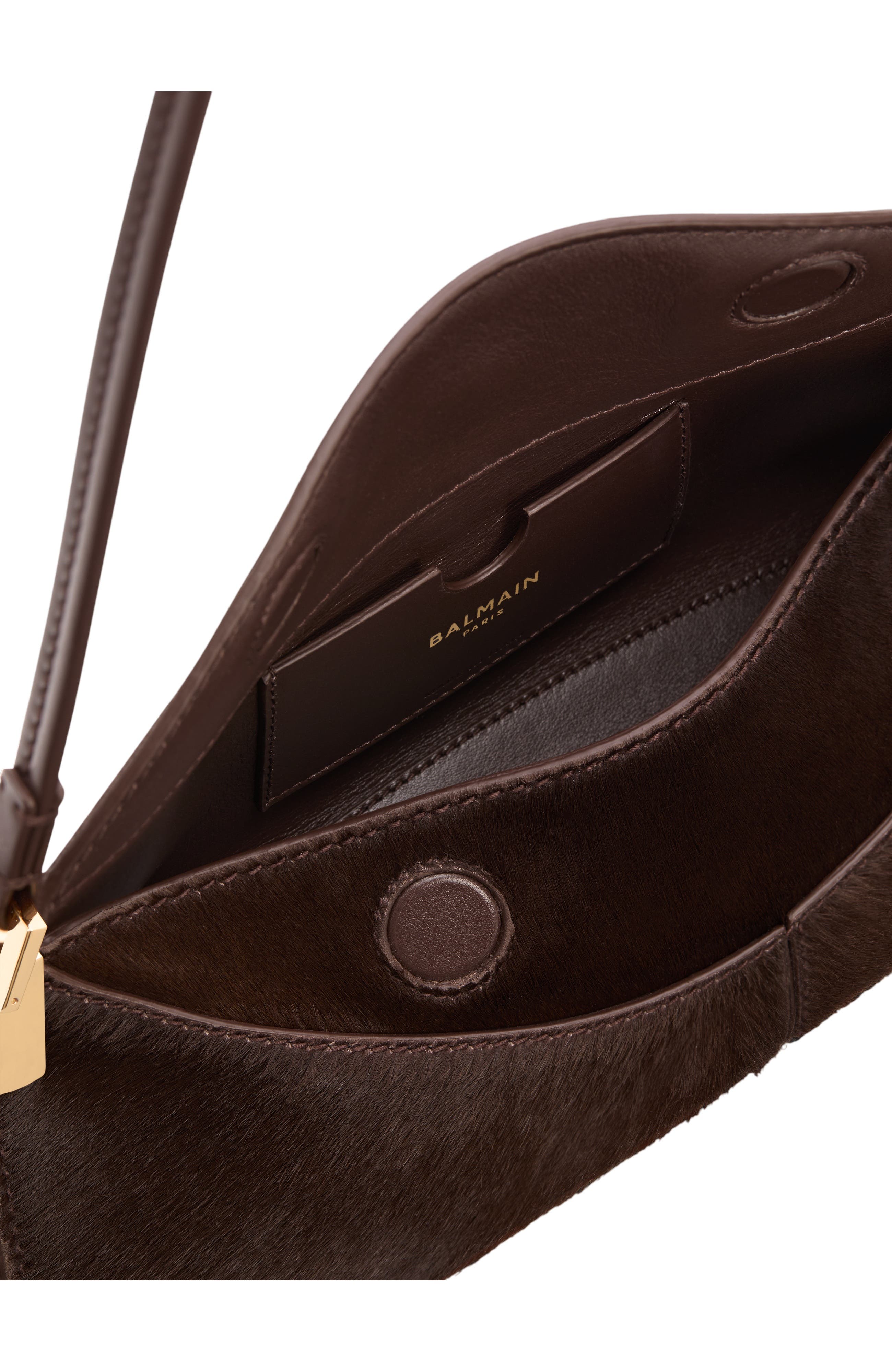 64-83 Small Bag in Pony-Effect Leather, Alternate, color, dark brown