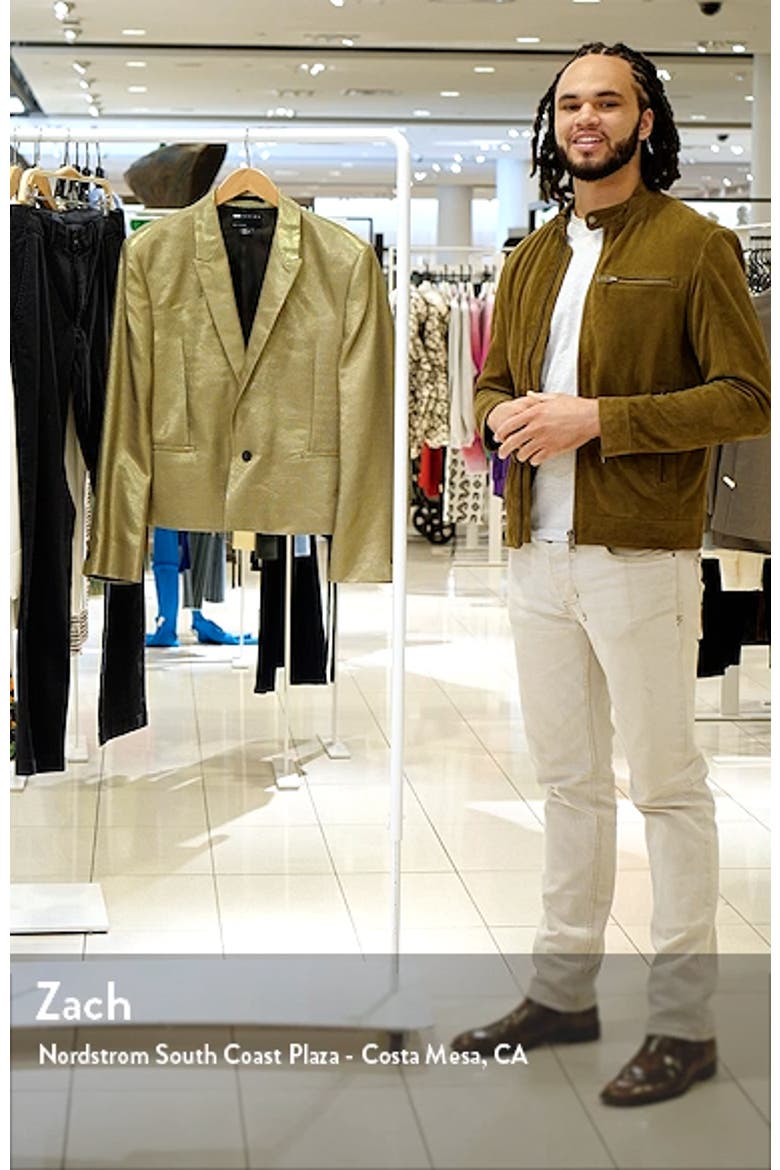 Metallic Textured Crop Single-Button Blazer video