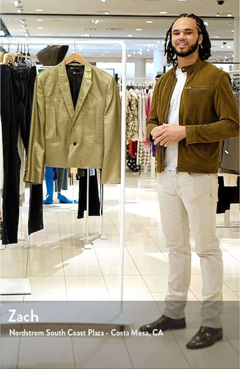 Metallic Textured Crop Single-Button Blazer, sales video thumbnail