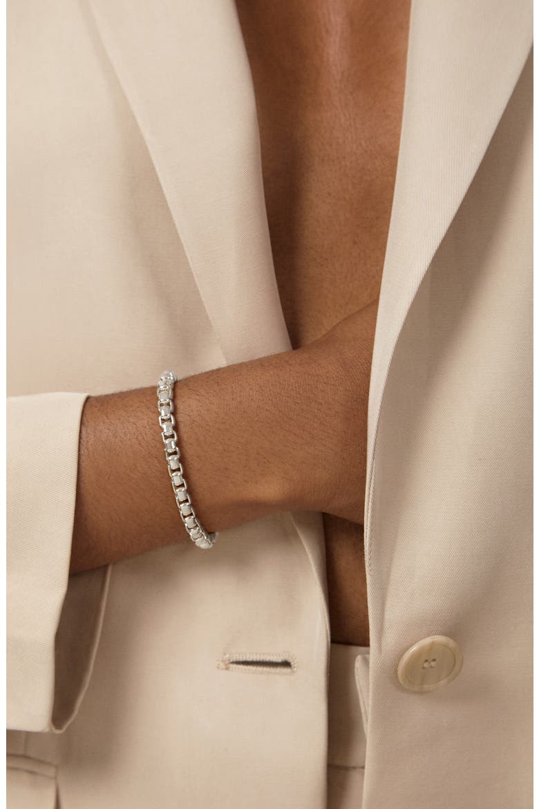 Bold Box Chain Bracelet, Alternate, color, STERLING SILVER