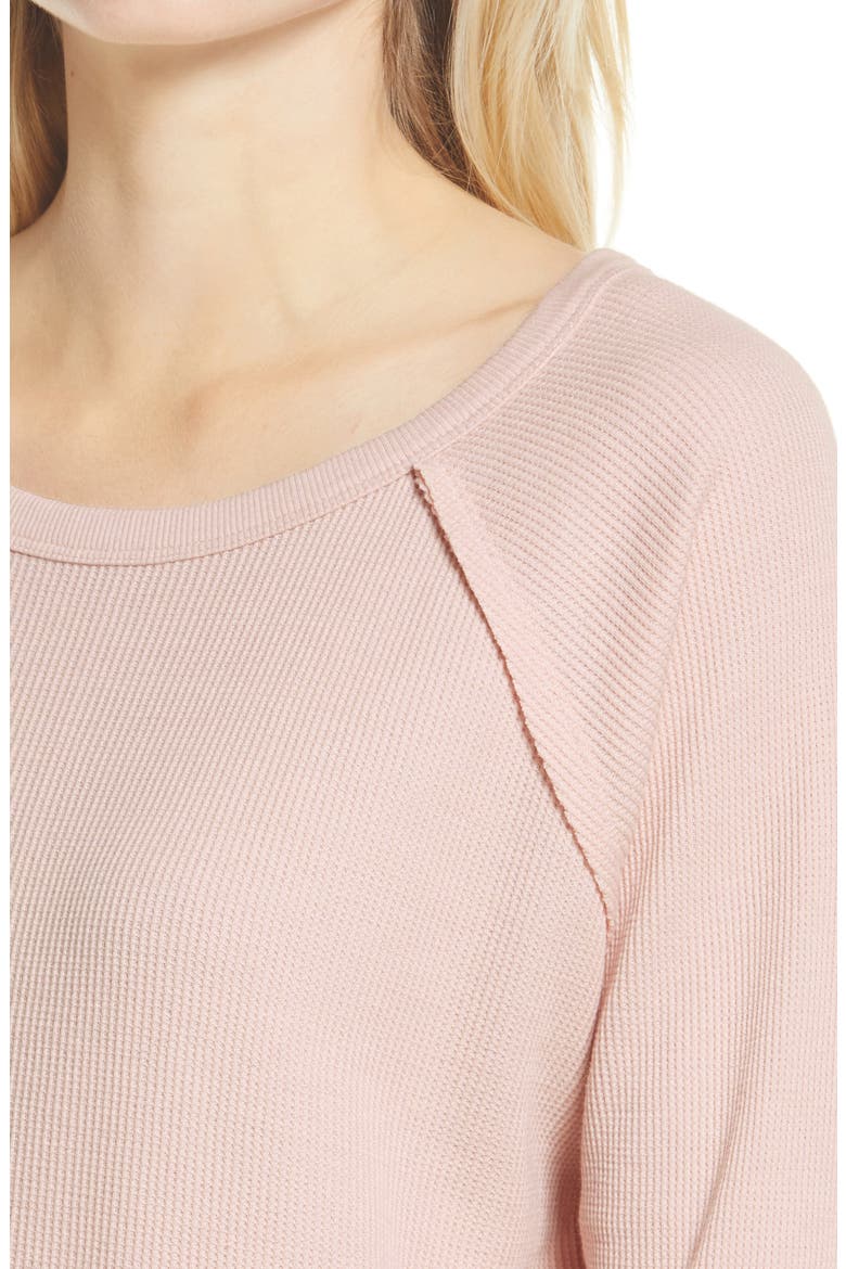 Thermal Knit Top, Alternate, color, PINK SMOKE HEATHER