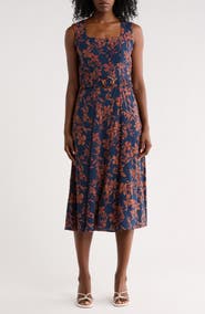 Lucky Brand Square Neck Midi Dress