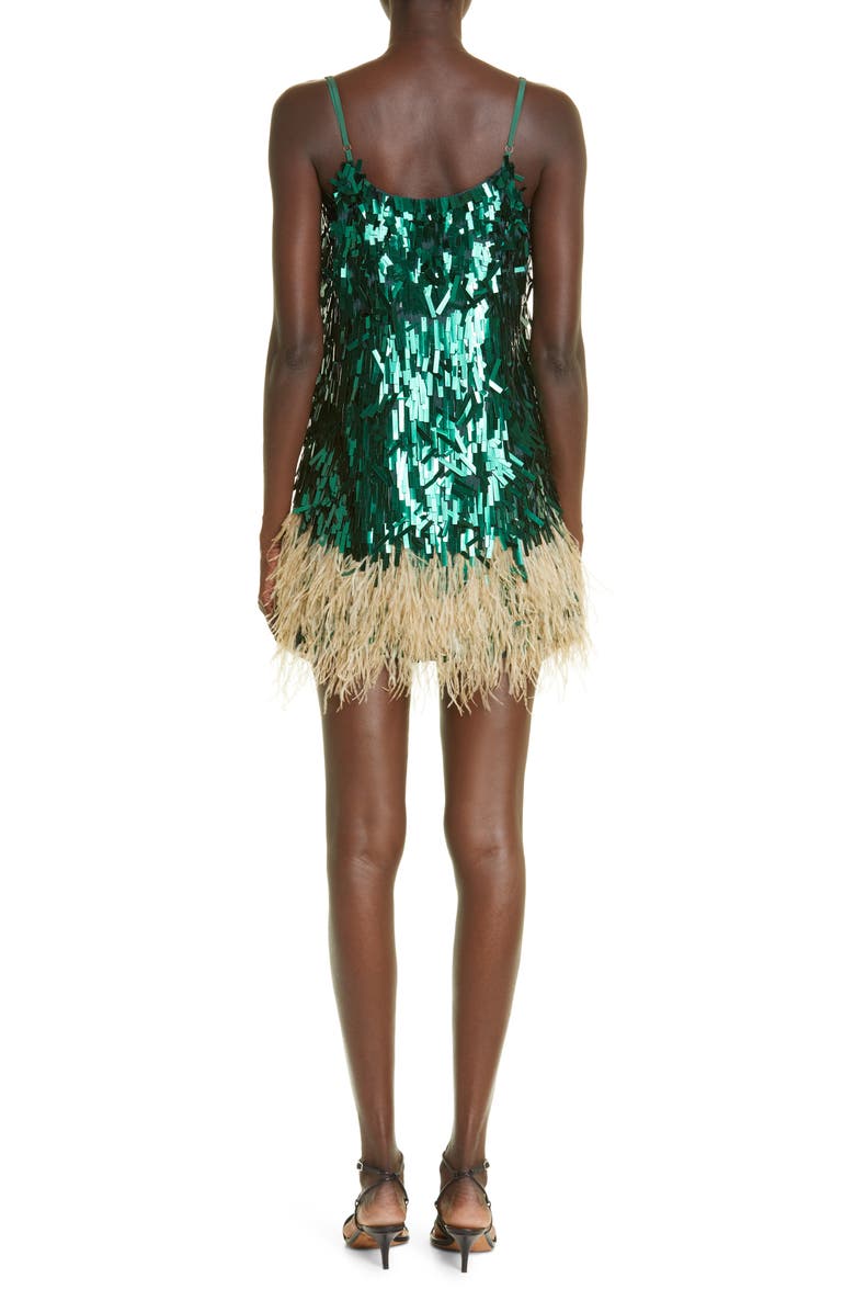 Johanna Ortiz Royal Dancer Paillette & Feather Minidress, Alternate, color,