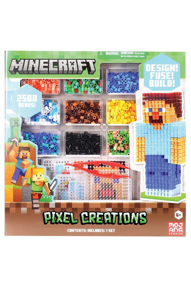 3D Pixel Creations Minecraft 2500 Beads Kit, Diy 3D Character Set, Main, color, Multicolored