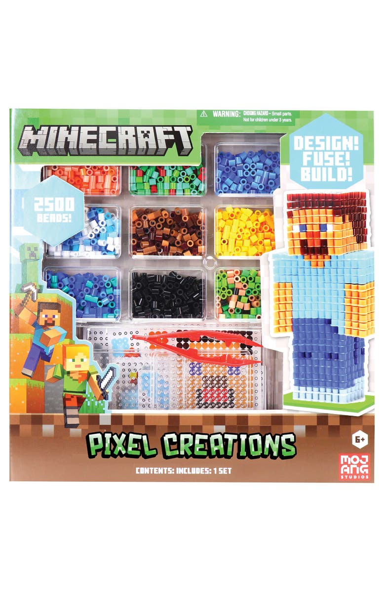 Tara Toy 3D Pixel Creations Minecraft 2500 Beads Kit, Diy 3D Character Set, Main, color, Multicolored