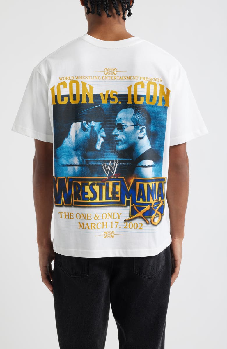 ID Supply Co WWE Wrestlemania Icon Vs. Icon Graphic T-Shirt, Alternate, color, White