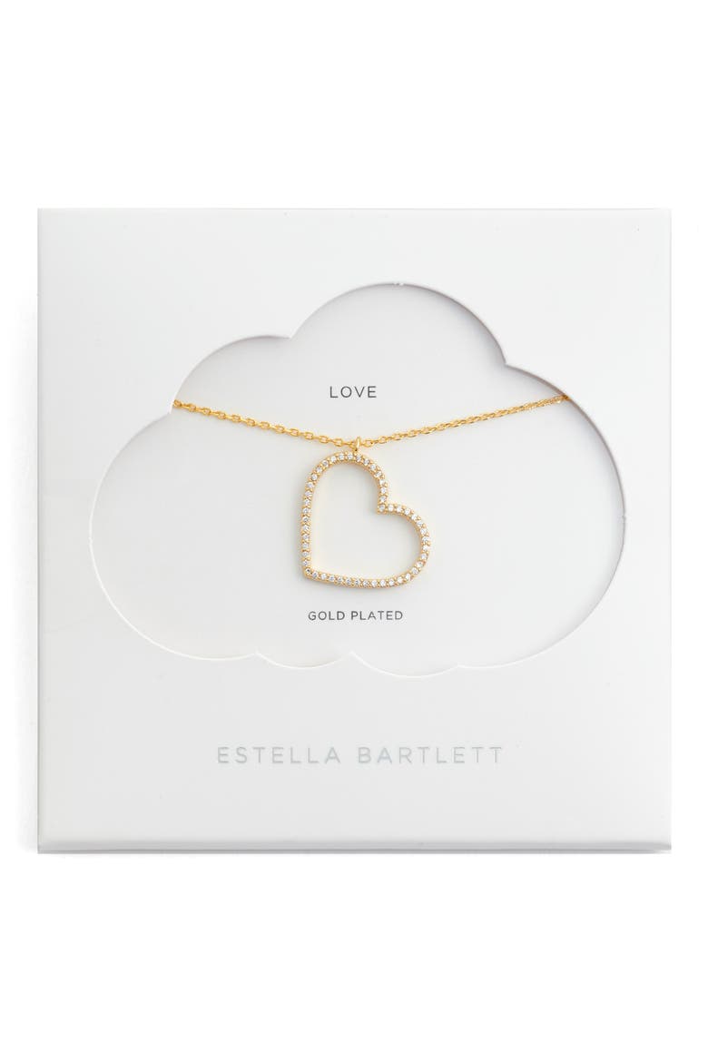Cubic Zirconia Heart Necklace, Main, color, GOLD