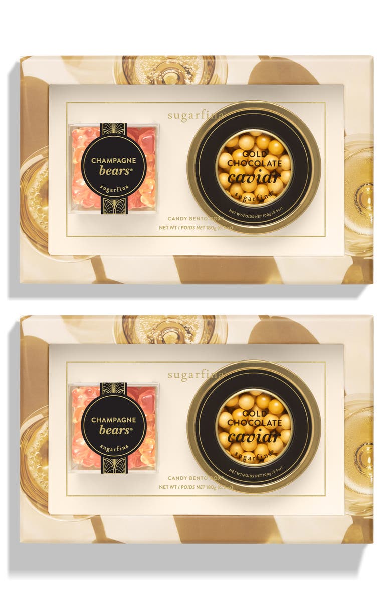 sugarfina Champagne & Caviar 2-Piece Candy Bento Box, Main, color, 