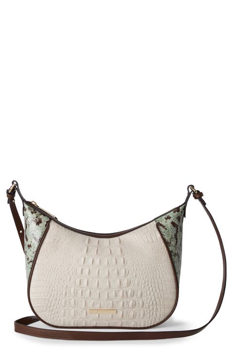 Corinne Croc Embossed Leather Crossbody