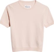 Maison Margiela Short Sleeve Virgin Wool Crewneck Sweater
