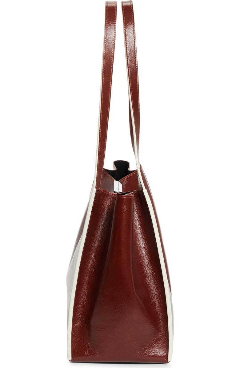 Marni Small East/West Leather Tote, Alternate, color, 627 - Cherry