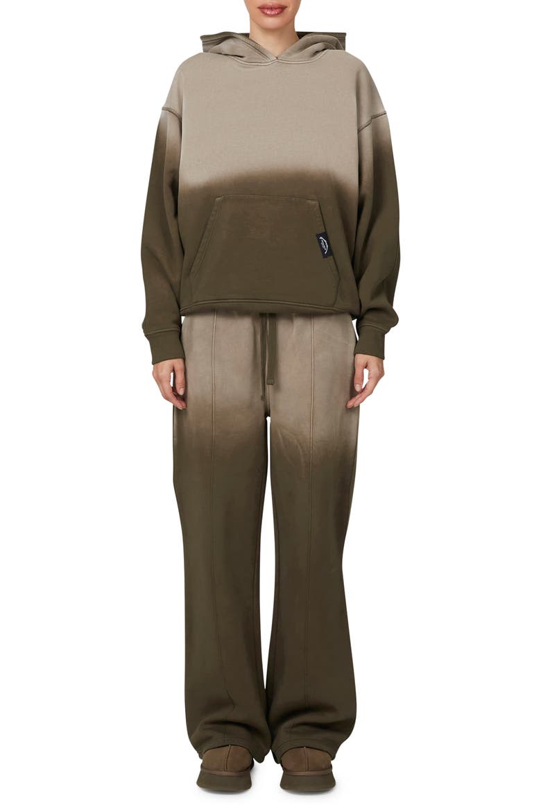 Gradient Spray Relaxed  Hoodie, Alternate, color, Brown