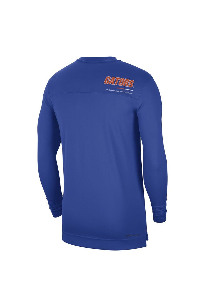 Men's Nike Royal Florida Gators 2022 Coach Performance Long Sleeve V-Neck T-Shirt, Alternate, color, Royal