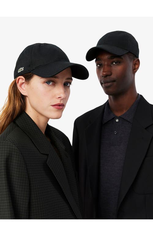 Lacoste Essential Cotton Twill Baseball Cap In Black