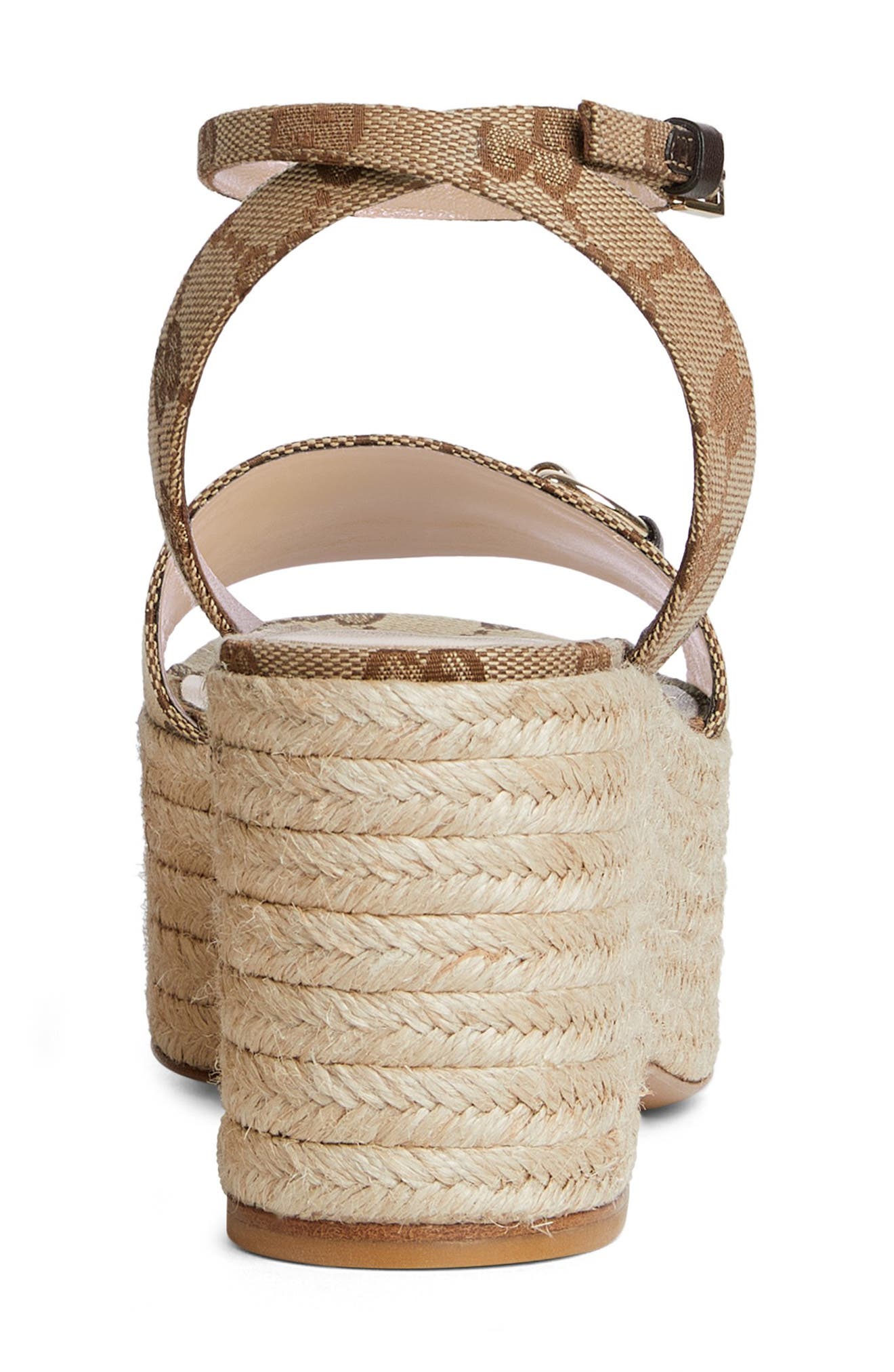 Gucci Horsebit Platform Espadrille Sandal, Alternate, color, Beige