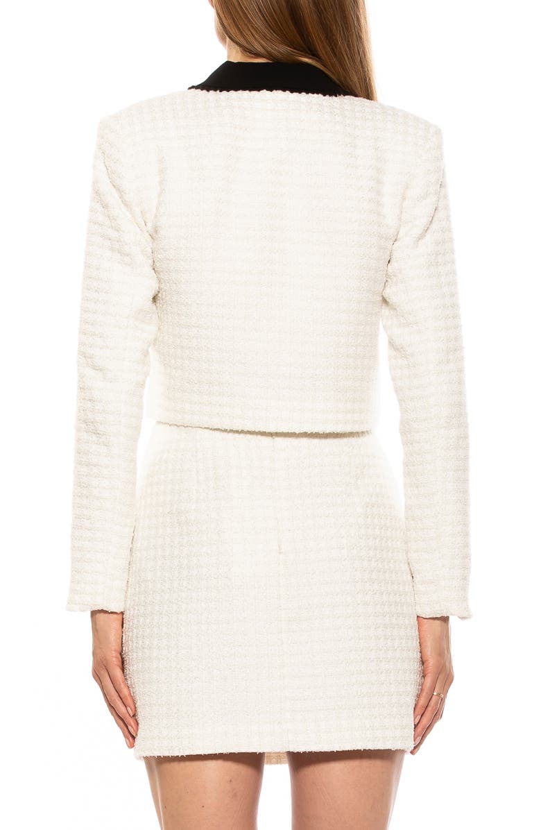 Alexia Admor Aurelia Tweed Crop Jacket, Alternate, color, Ivory